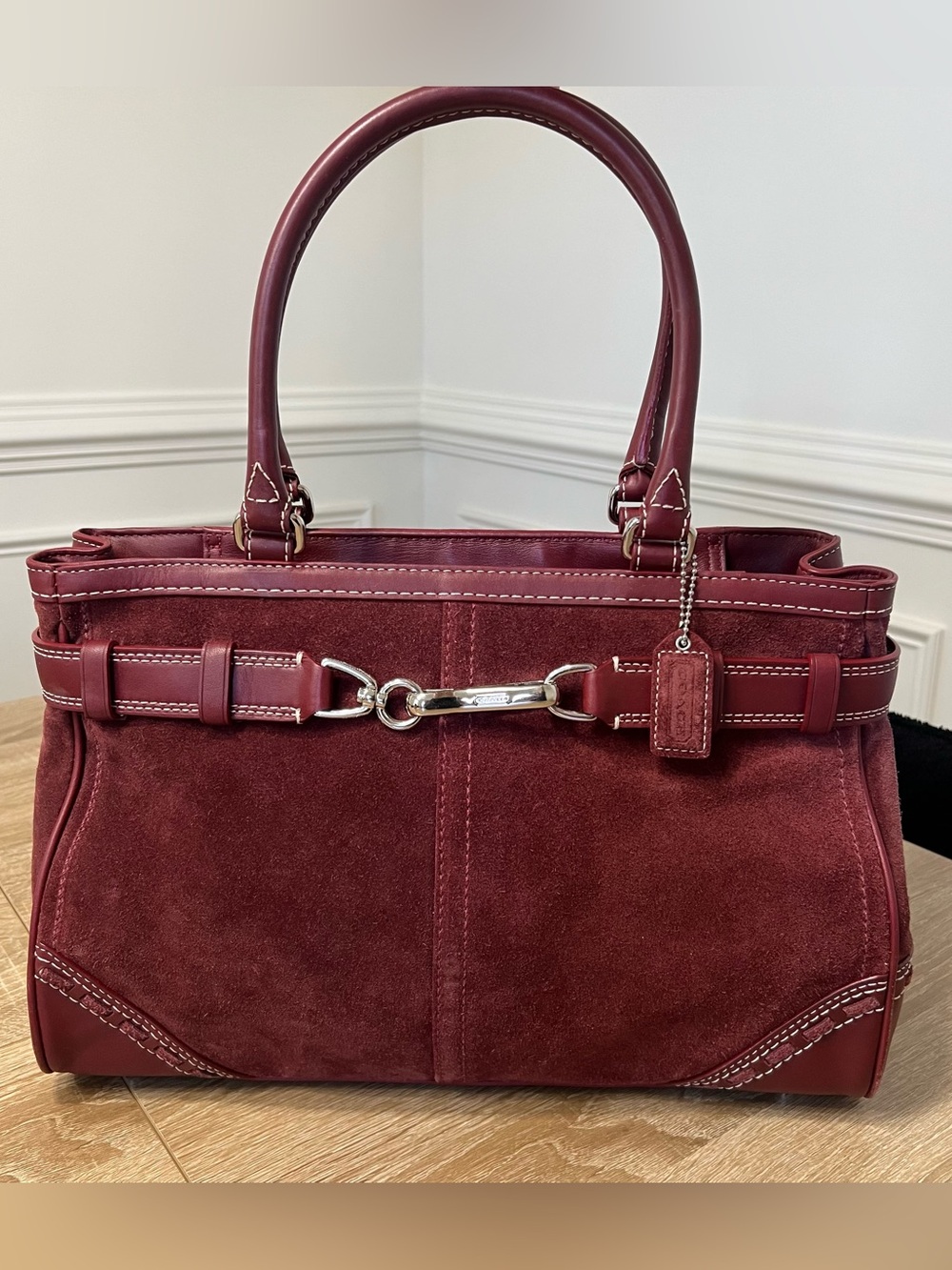 Coach Hamptons Suede Leather Large Carryall Tote